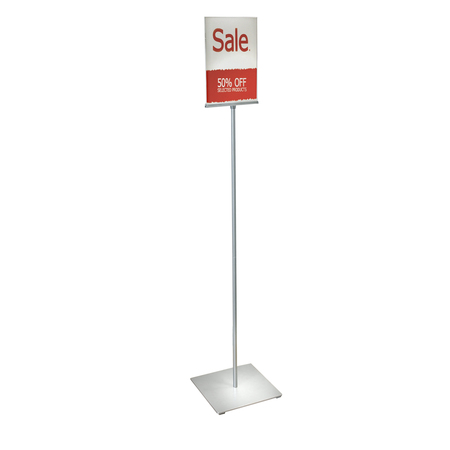 Azar Displays 8.5"x11" Pedestal Two-Sided Sign Holder Stand on Square Metal Base 300863
